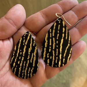 Nickel and Suede Gold Rush Earrings